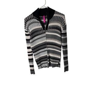 Zaket And Plover 1/4 Zip Ribbed Sweater Pullover Size s Multicolor Grays
